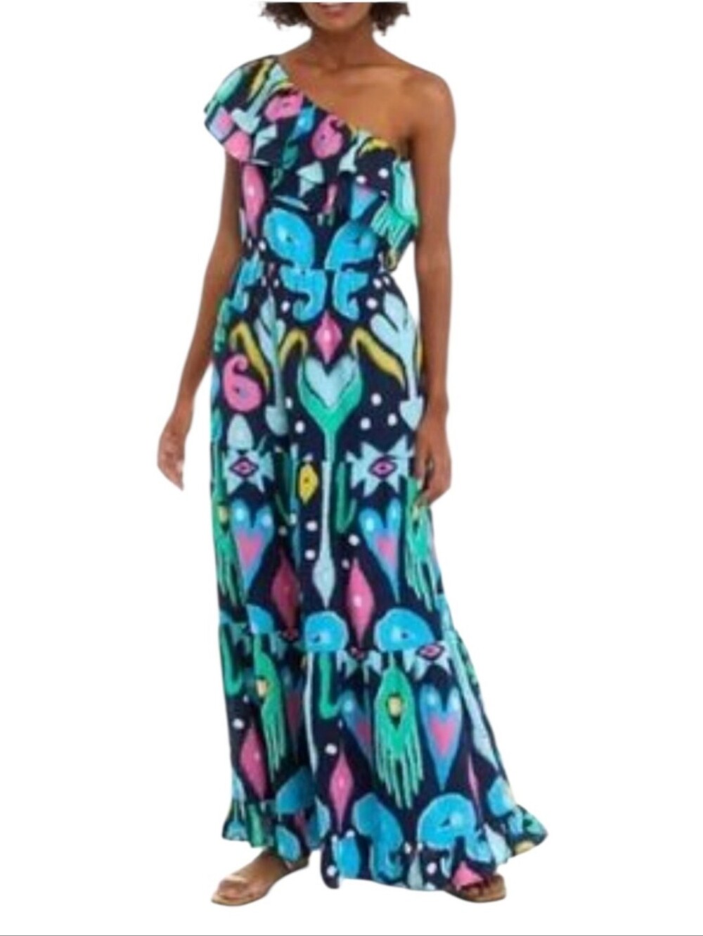 Women's Crown & Ivy One Shoulder Maxi Dress Sz Medium